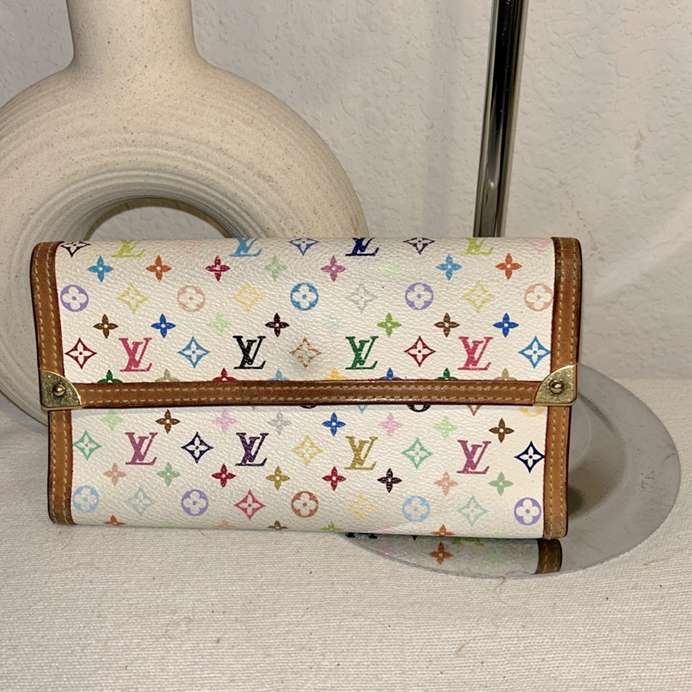 Louis Vuitton x Takashi Murakami Multicolor Monogram International Wallet